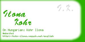 ilona kohr business card